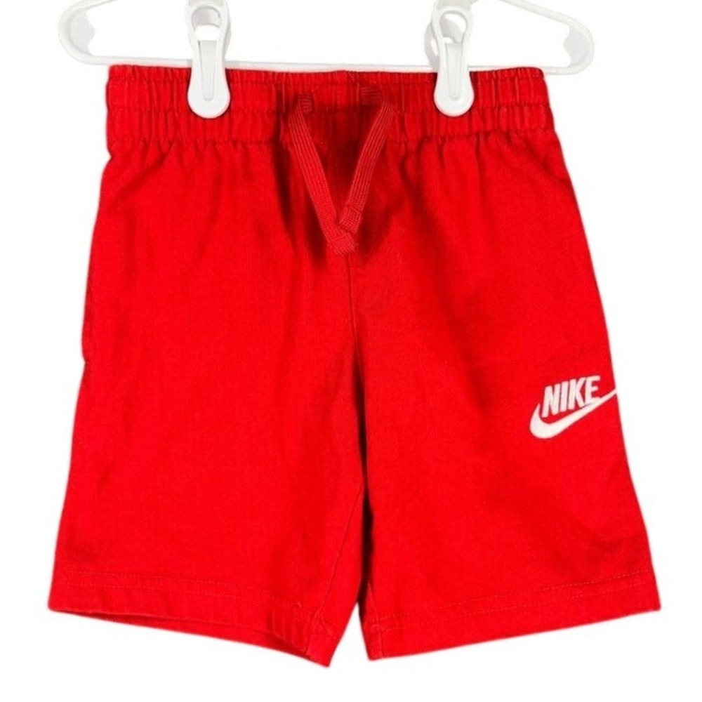 Nike Shorts Boys 4 XS‎ Red Jersey Athletic Basketball Stretch Waist Pockets